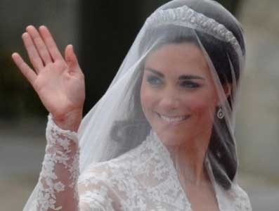 véu de noiva Kate Middleton dando tchau