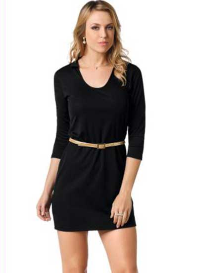 vestidos curtos pretos com cinto fino